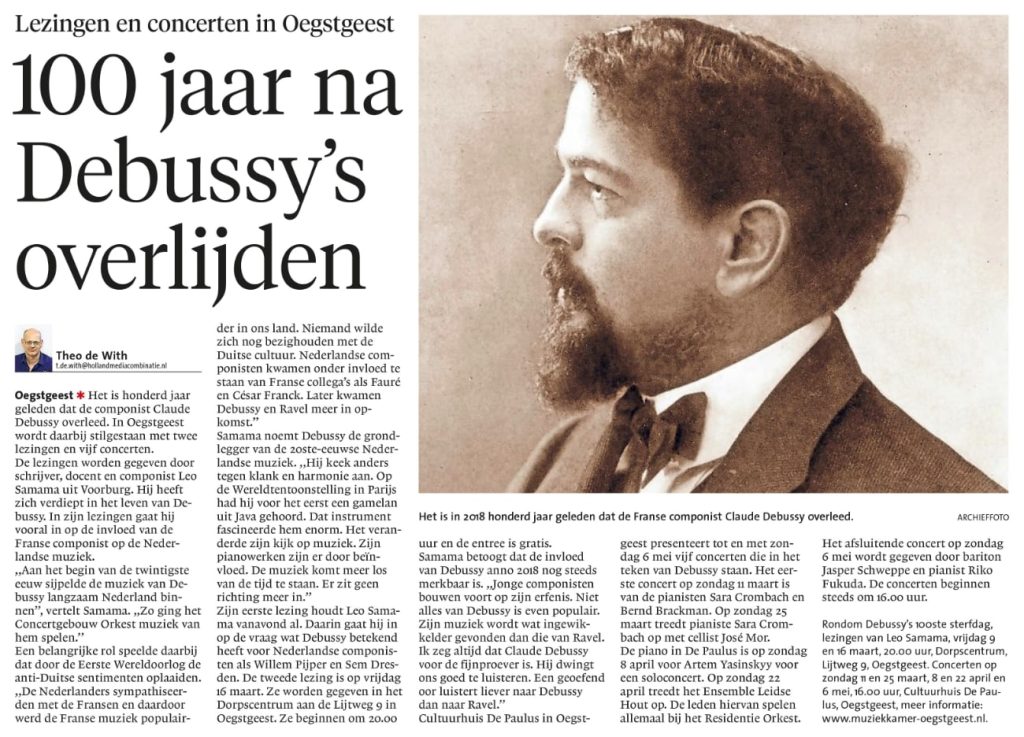 Debussy 100 dood - Artikel